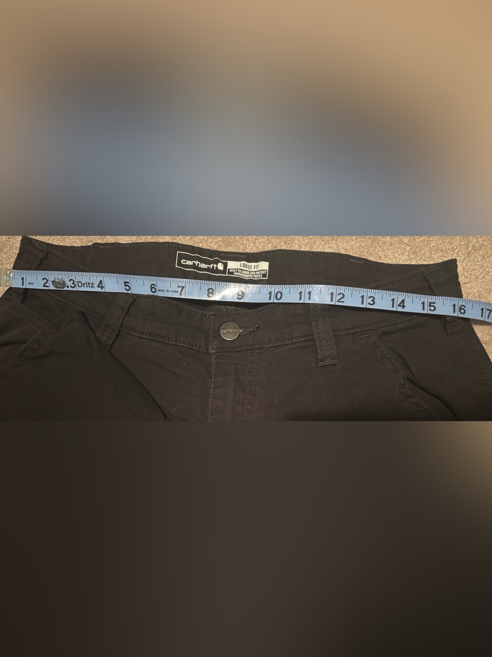 Carhartt Loose Fit Canvas Carpenter Pants Black Size 10 Regular - Picture 6 of 7